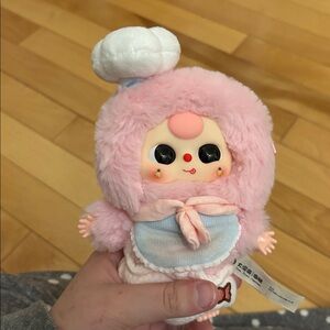 Cute Pink Plush Toy with Bow . As is , no box